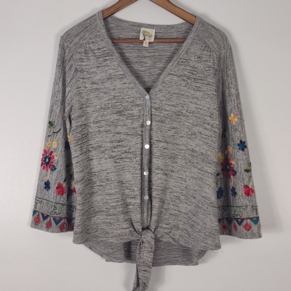 Anthropologie Embroidery Cardigan Sz Med